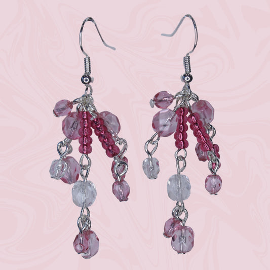 Pink Lemonade Cluster Earrings